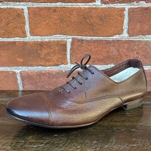 Henderson Brown Leather Lace-Up Dress Shoes